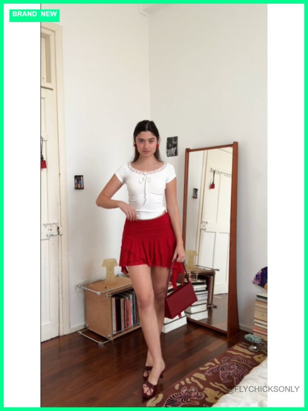 Mesh Flowy Ruffled Layered Low Rise Asymmetrical Mini Skirt - Picture 6 of 6